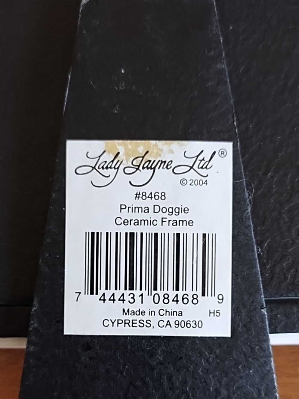 Lady Jayne Ltd Ceramic Dog Bone Picture Frame Pink Striped 3" x 4.75" Picture - Picture 6 of 6